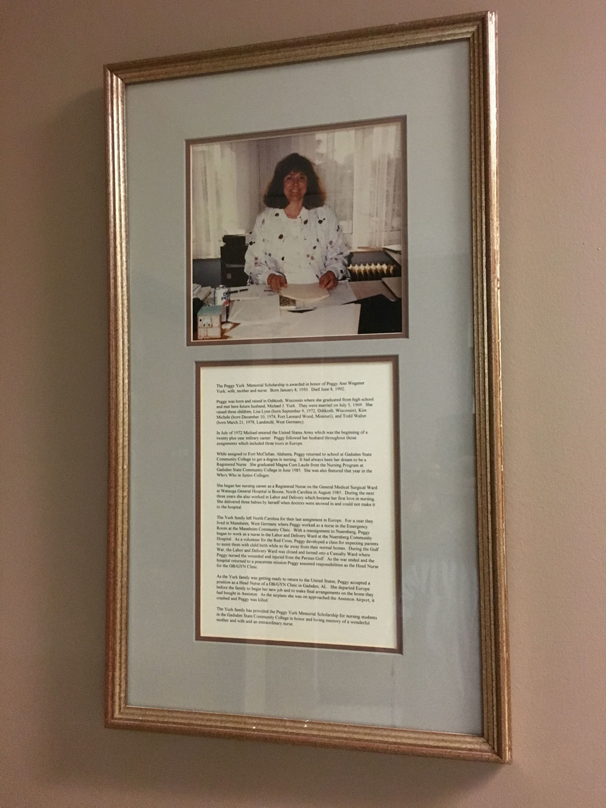 Peggy Yurk scholarship photo